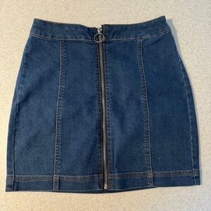 High waisted jean skirt